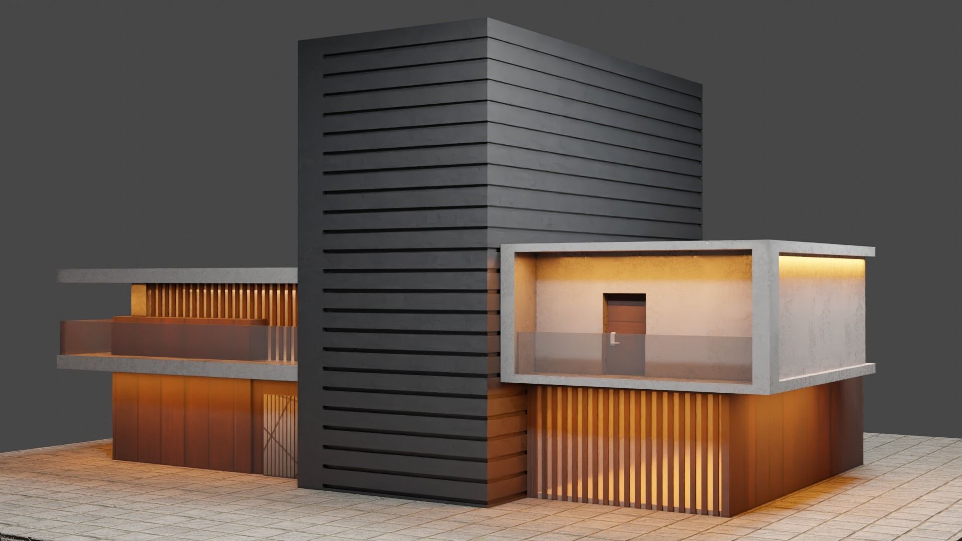 Exterior design Low-poly 3D model_4