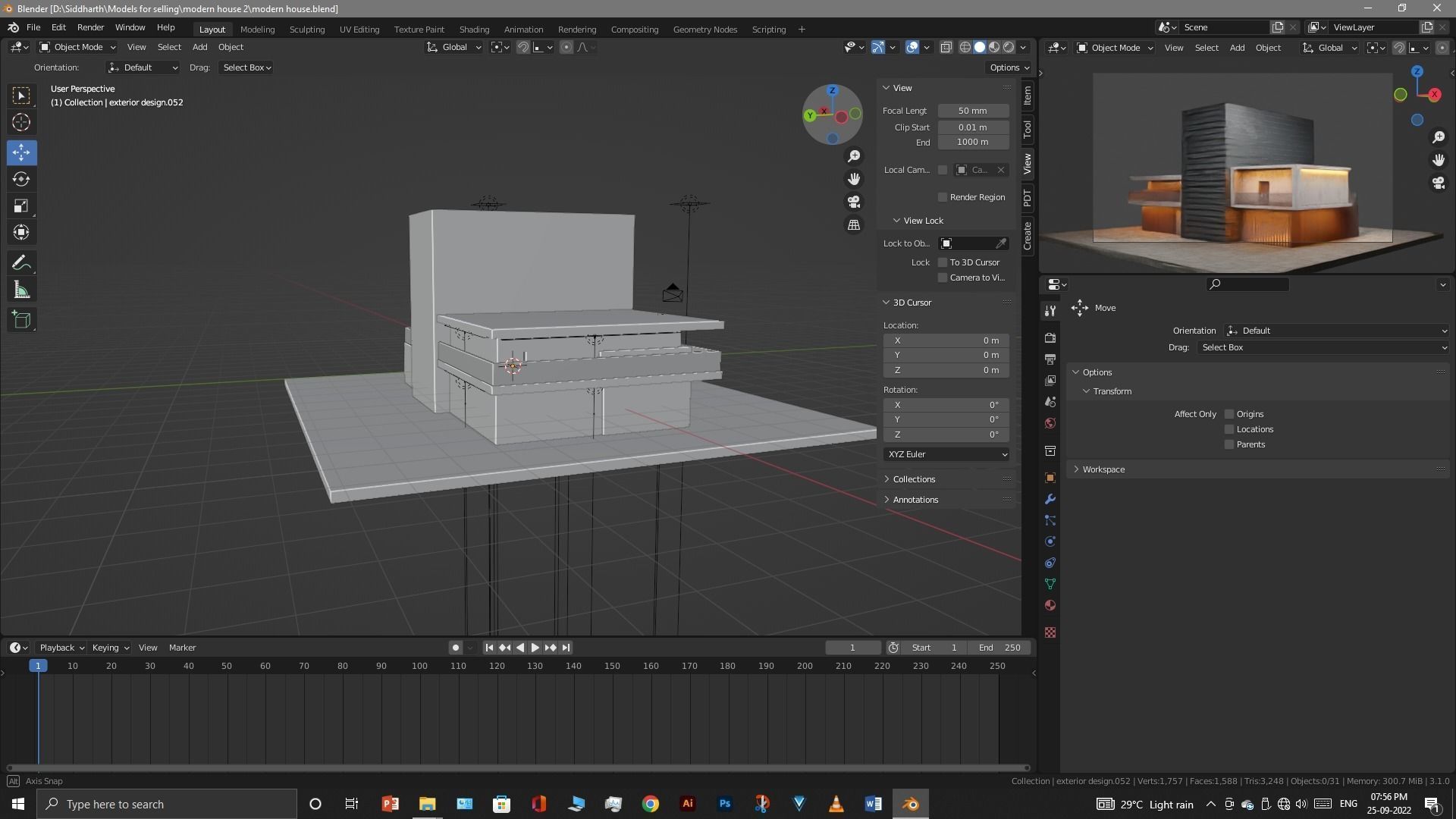 Exterior design Low-poly 3D model_23