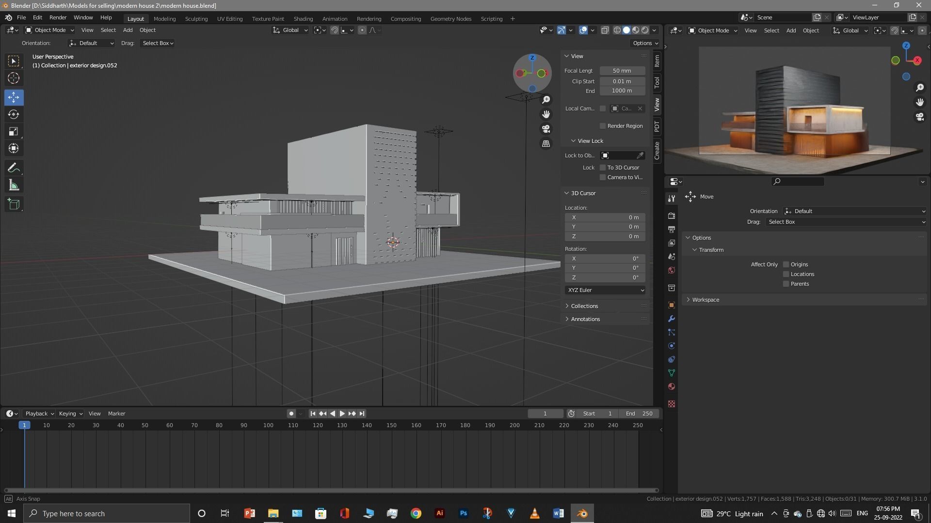Exterior design Low-poly 3D model_24