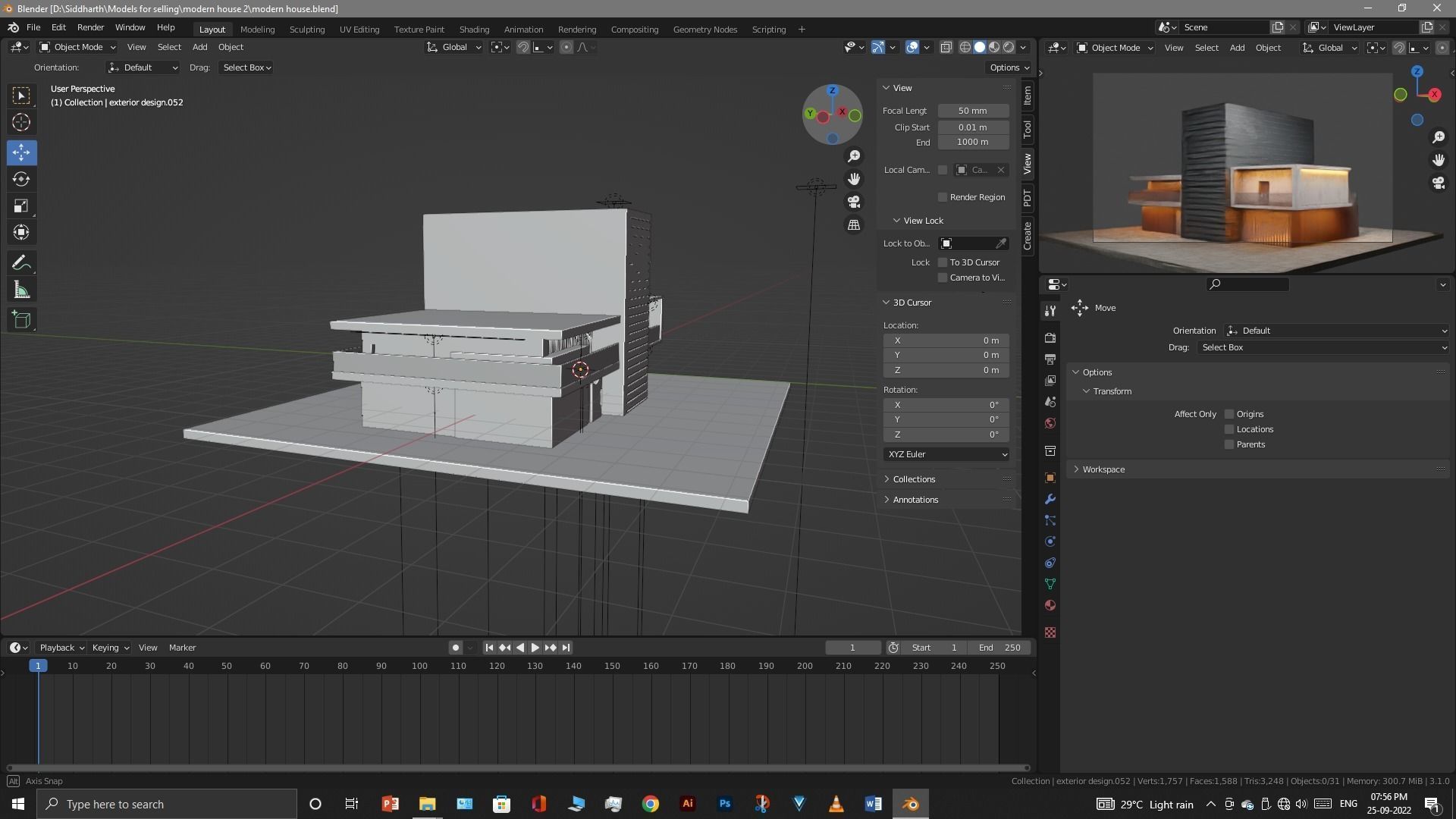 Exterior design Low-poly 3D model_34