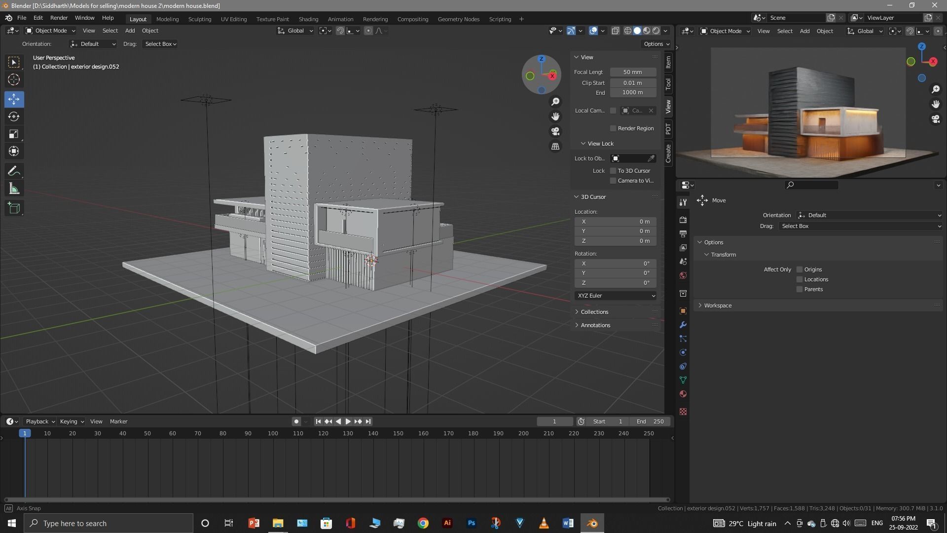 Exterior design Low-poly 3D model_32