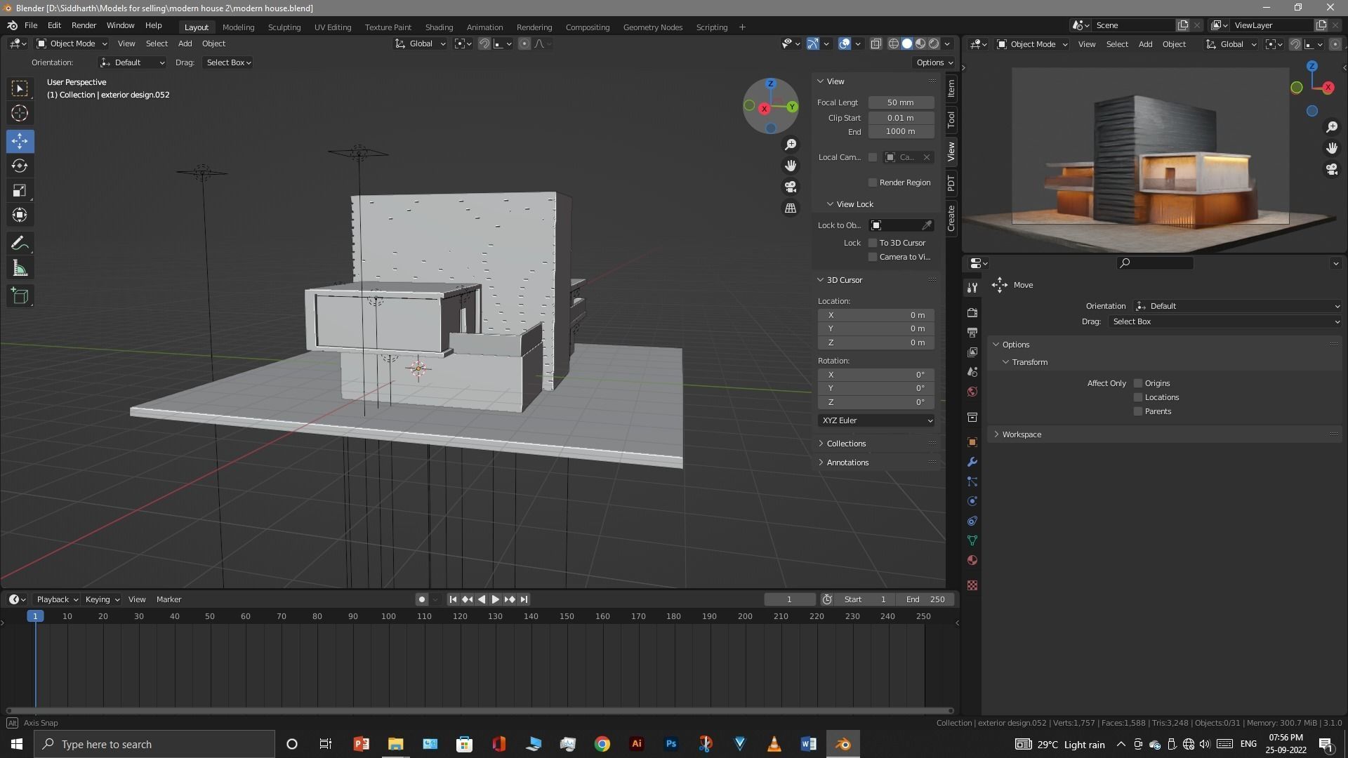 Exterior design Low-poly 3D model_17
