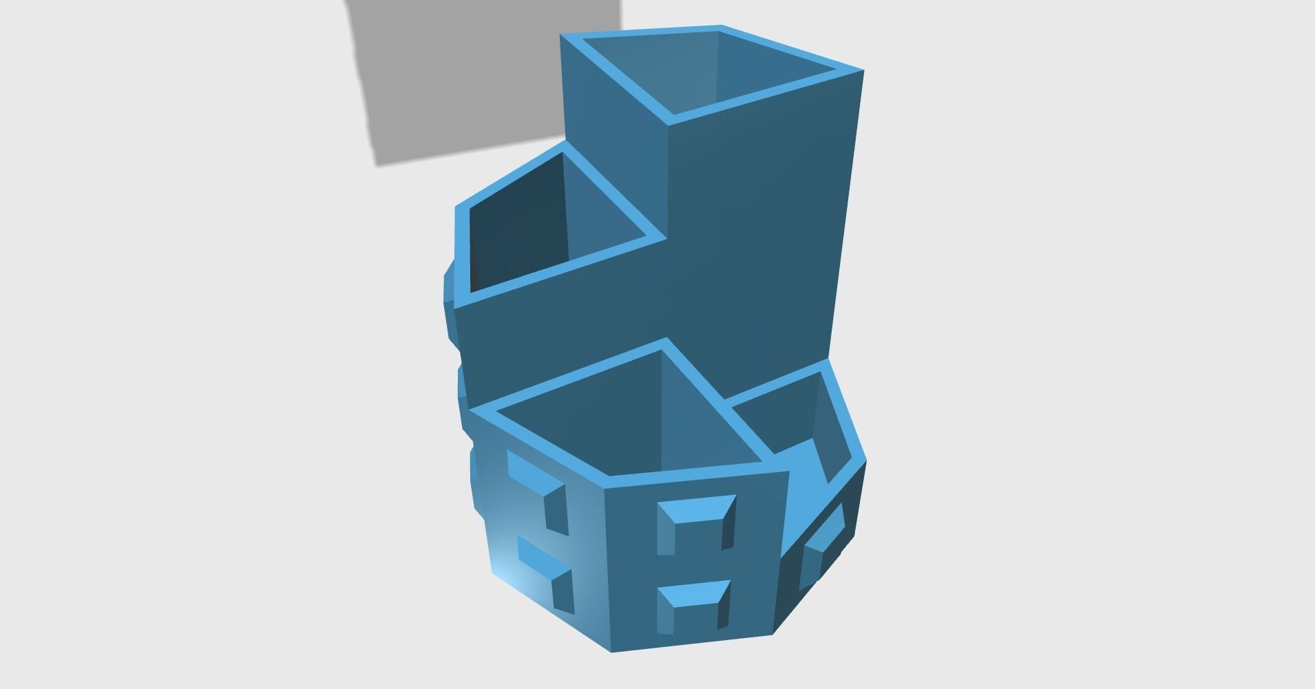 Pencil holder Octagon easy print 3D print model_4