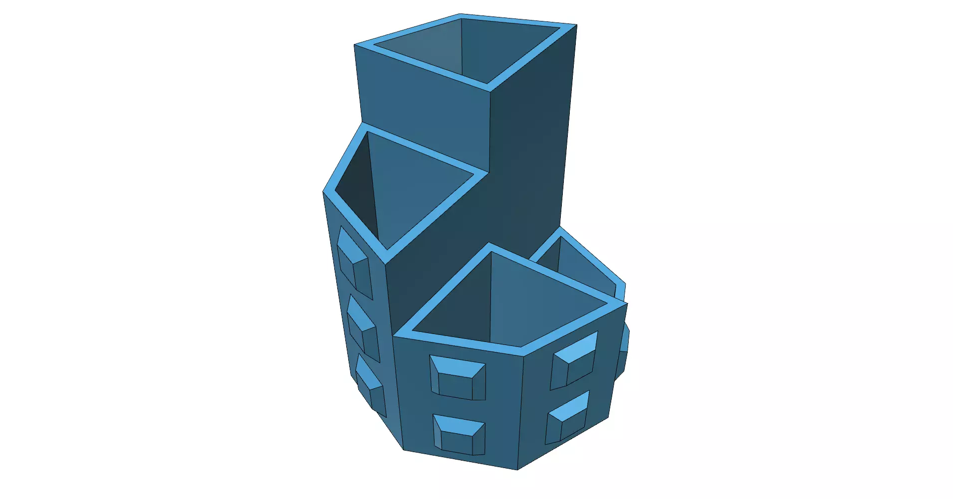 Pencil holder Octagon easy print 3D print model_0