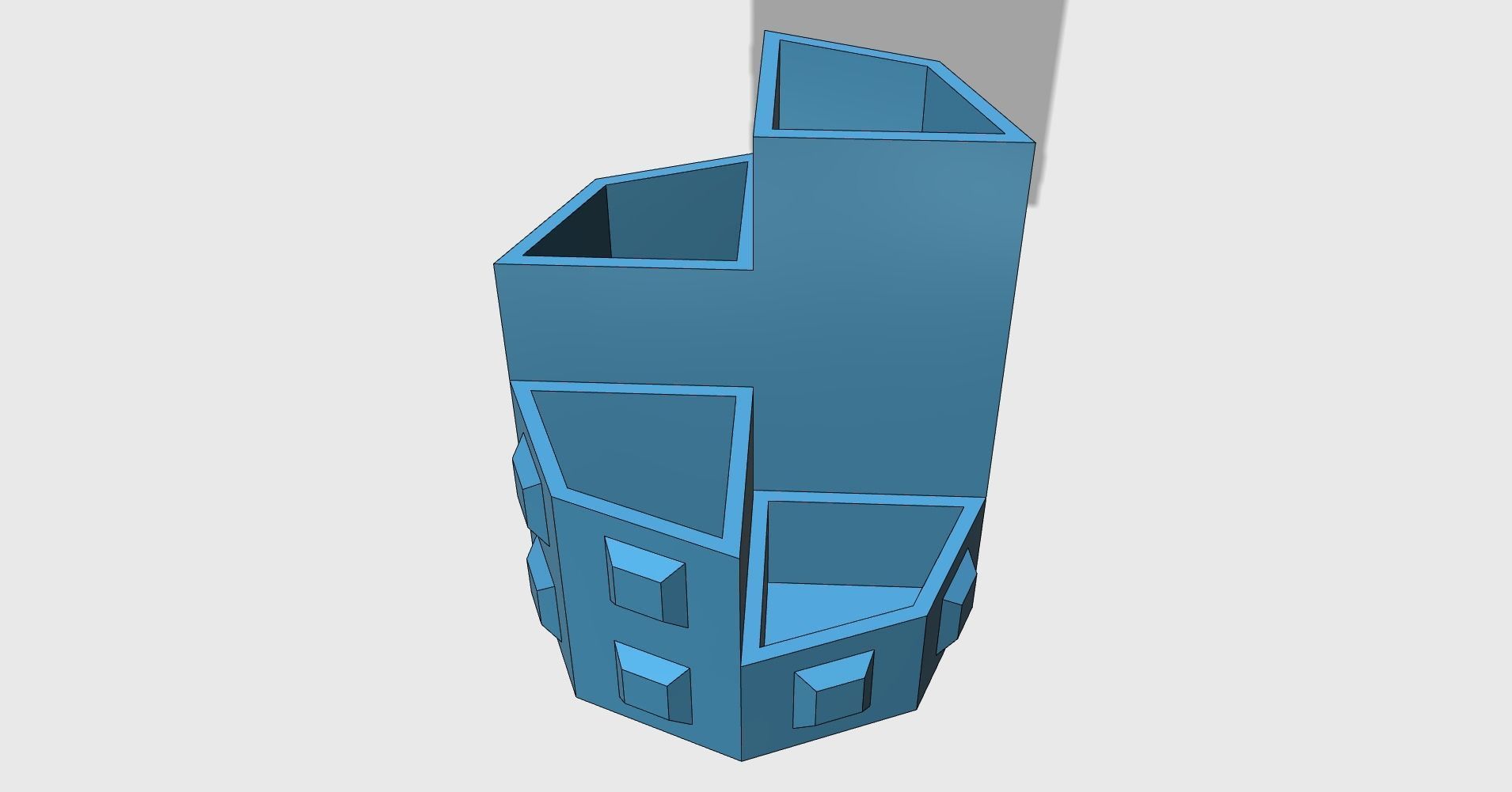 Pencil holder Octagon easy print 3D print model_3