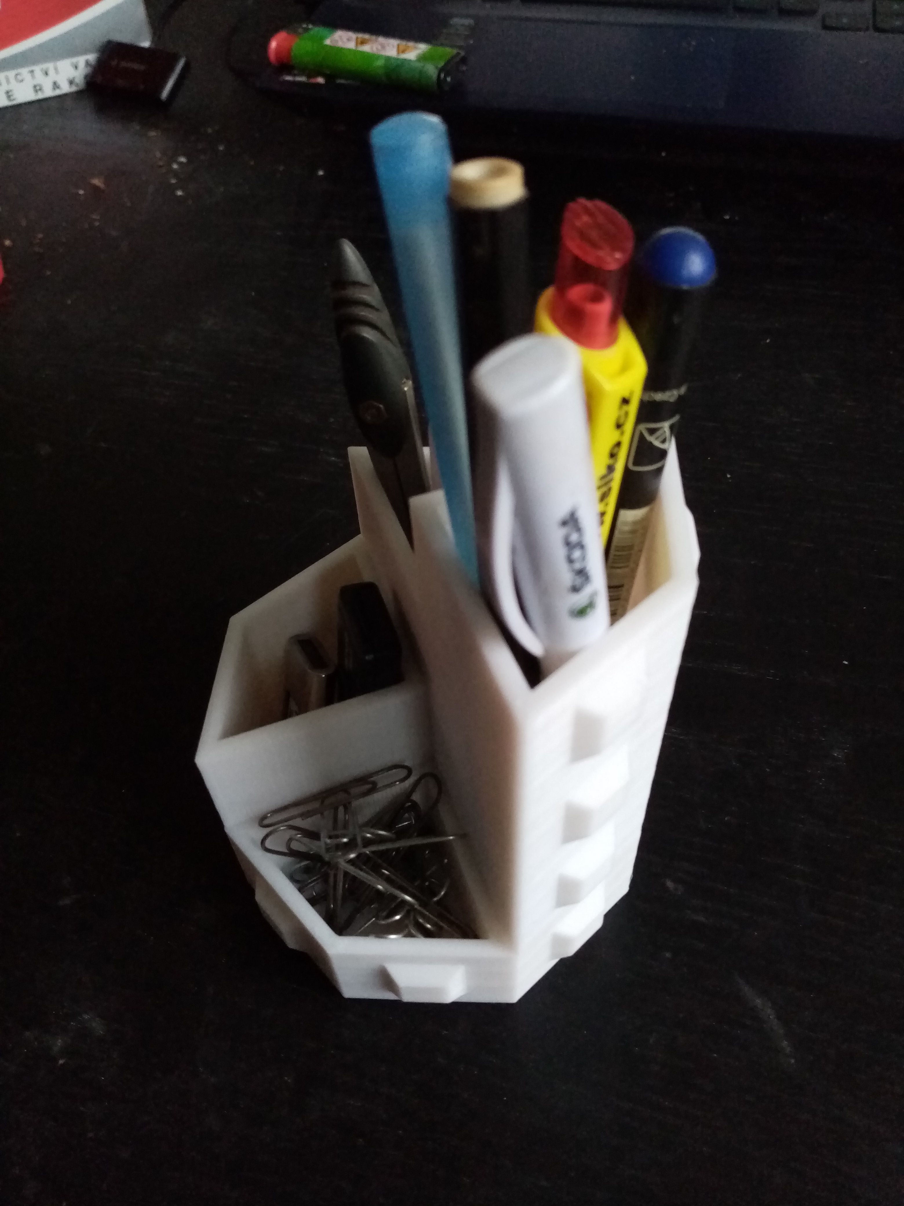 Pencil holder Octagon easy print 3D print model_16