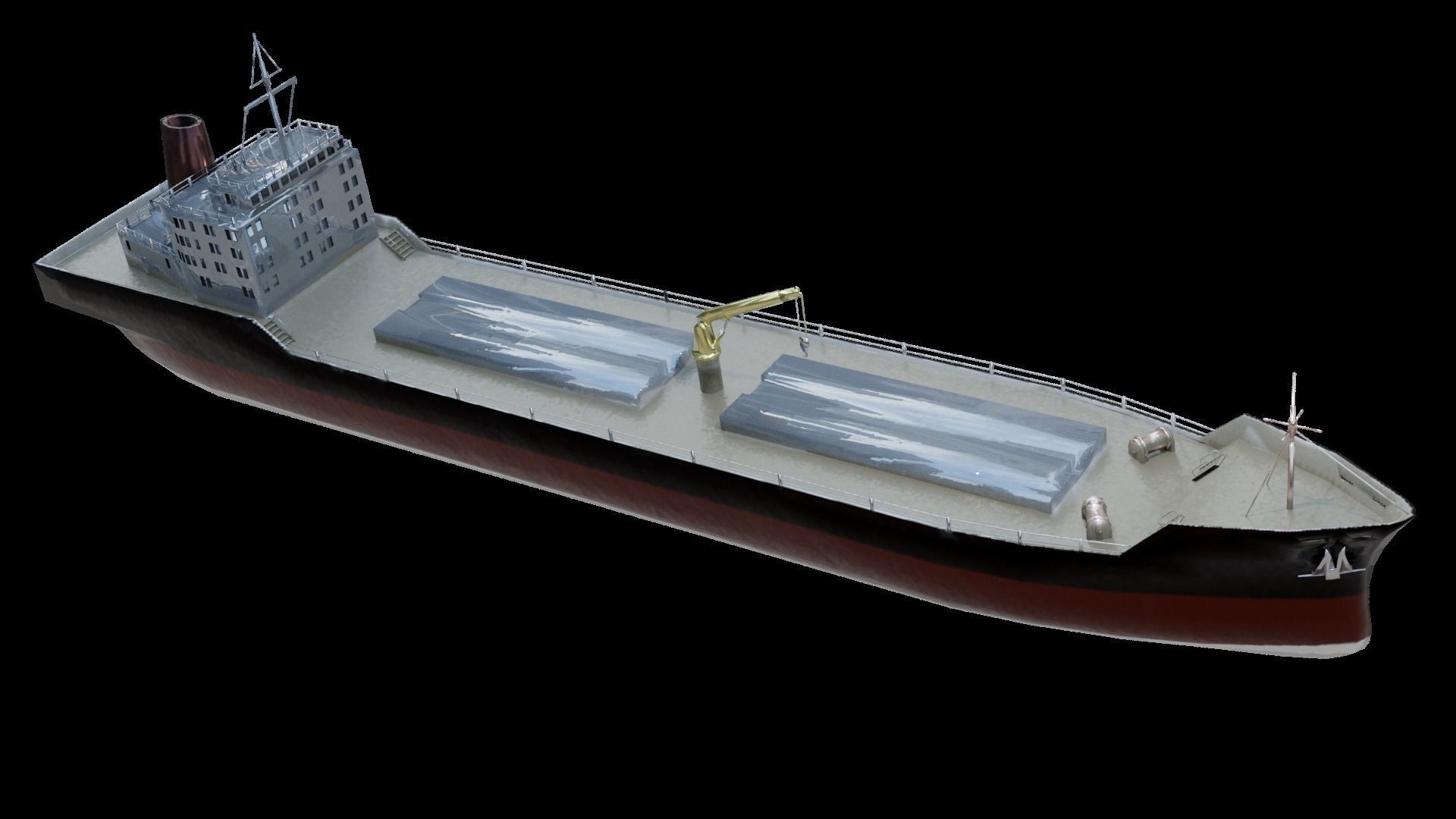 Cargo Ship Low-poly 3D model_3