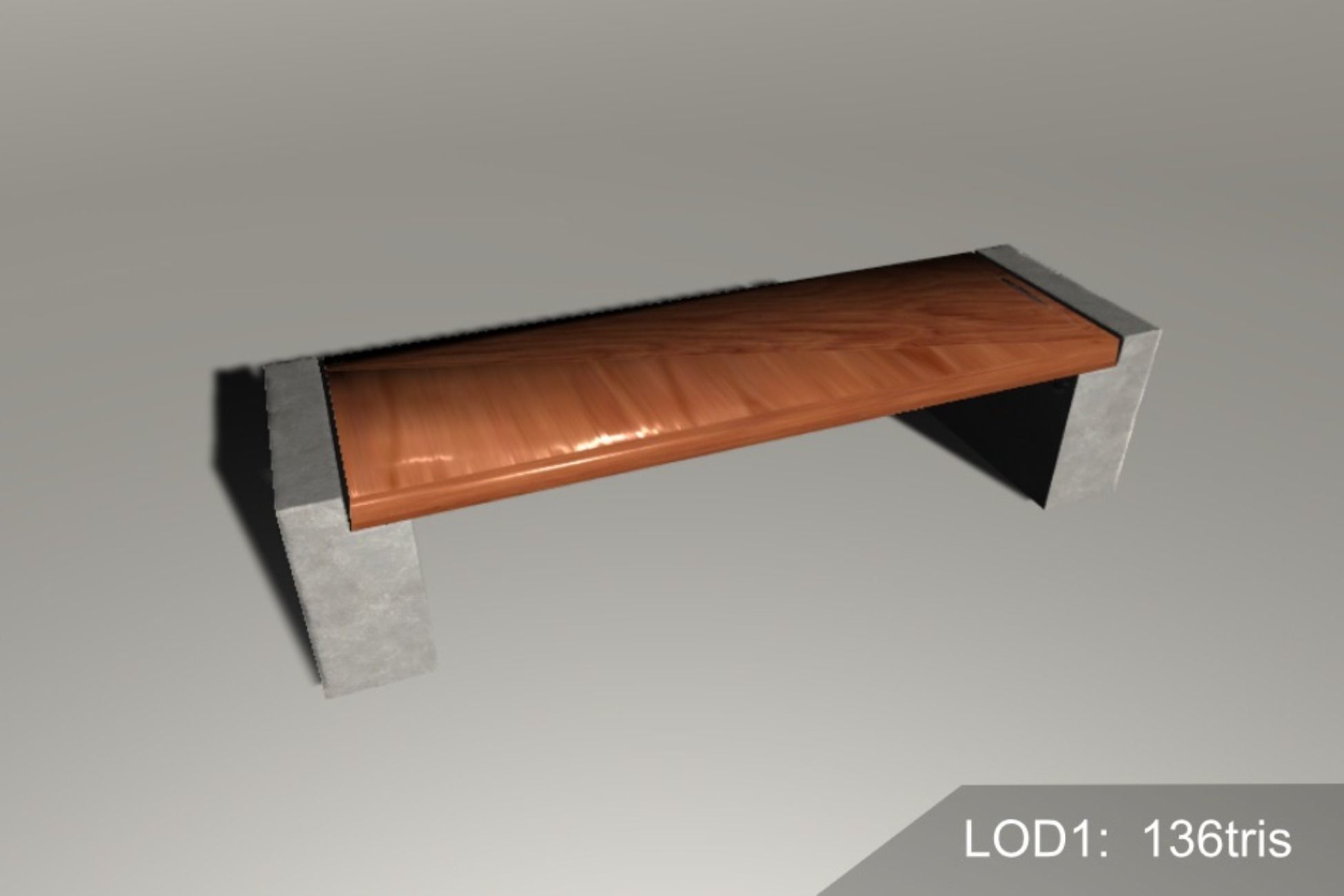 City Concrete Bench Free low-poly 3D model_3