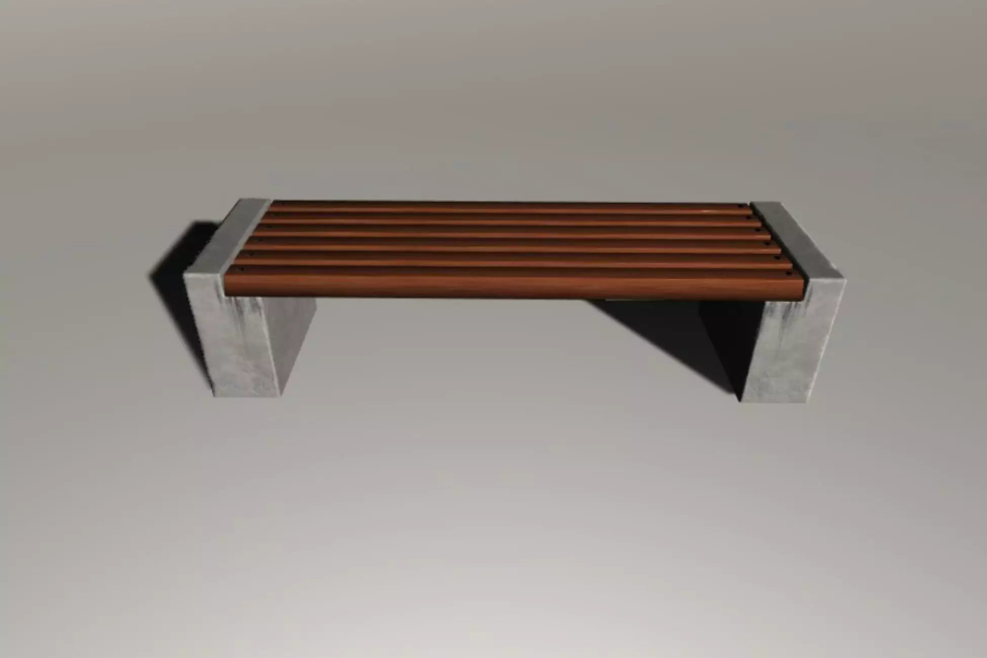 City Concrete Bench Free low-poly 3D model_0