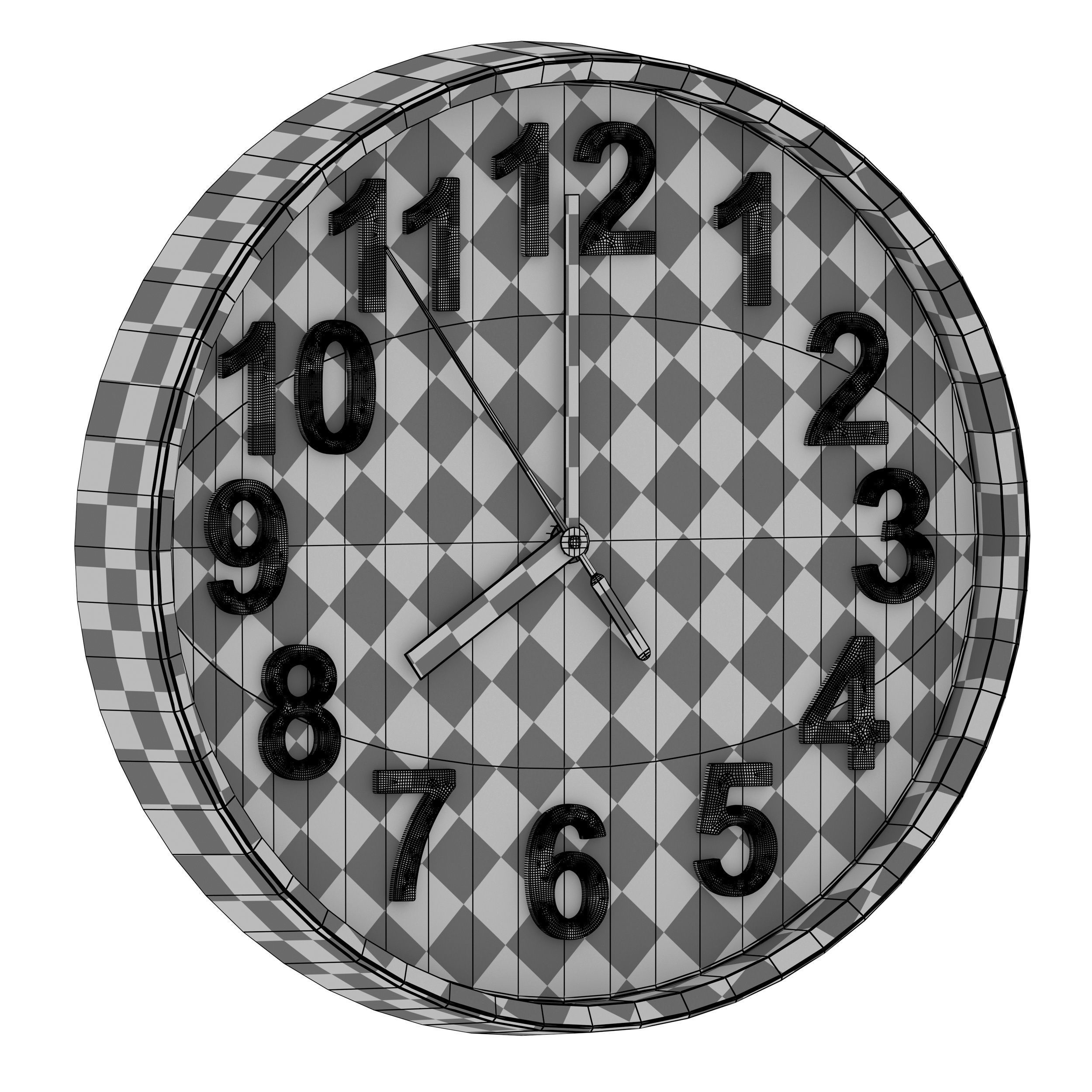 Round wall clock 3D model_10