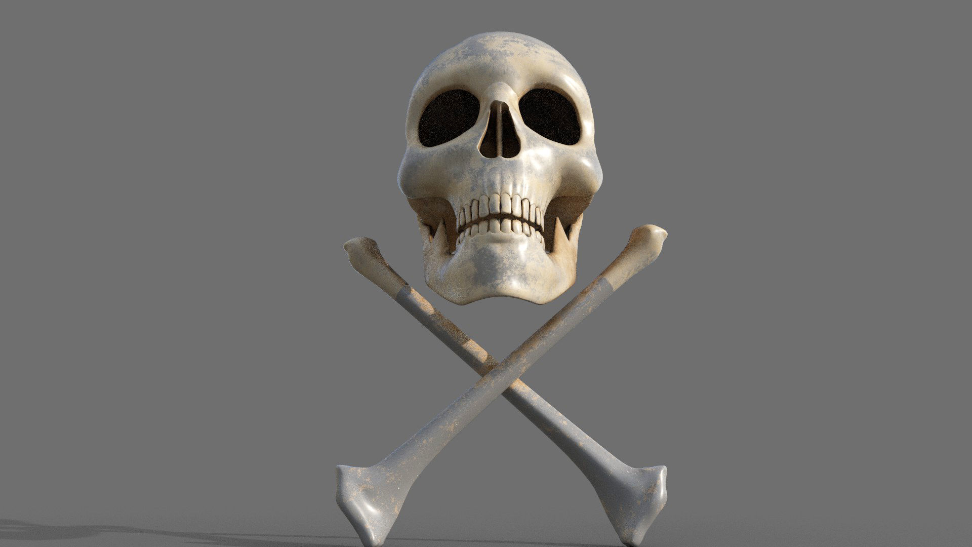 skull dangerous danger symbol  3D model_4
