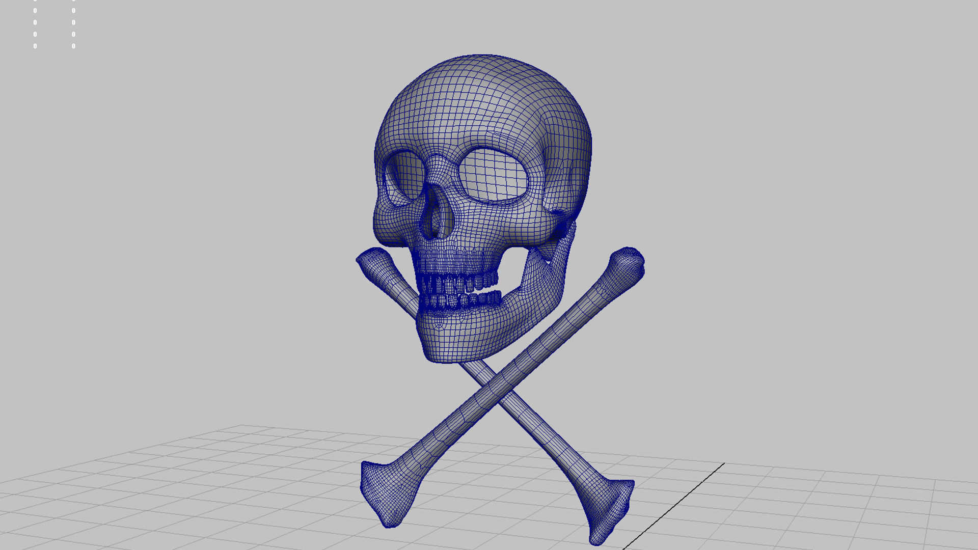 skull dangerous danger symbol  3D model_3