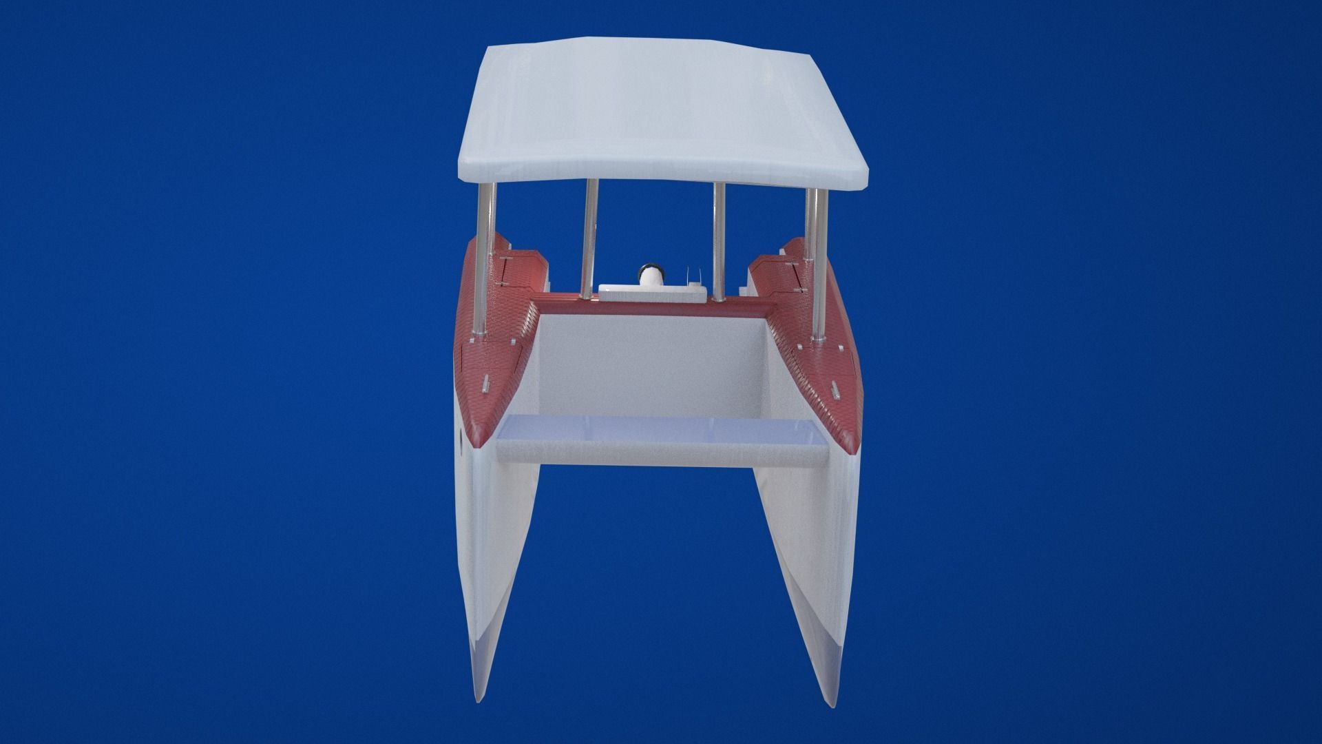 Catamaran boat Low-poly 3D model_18