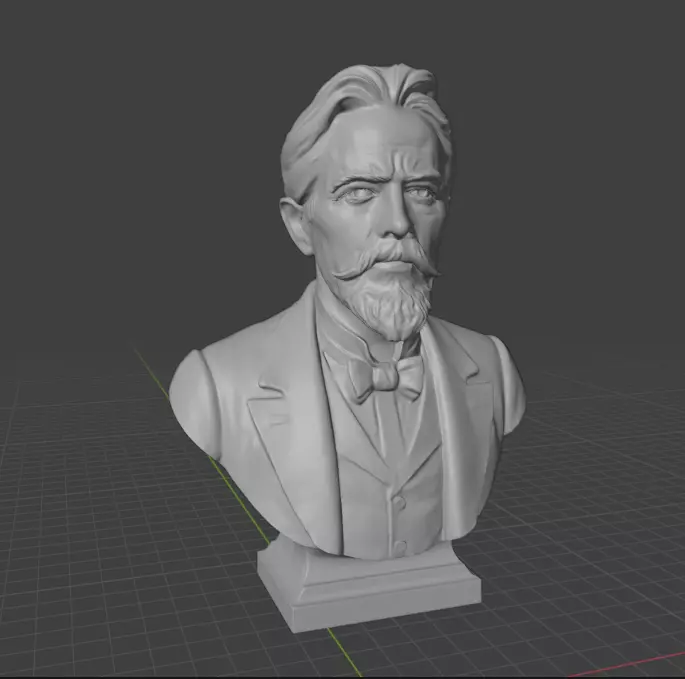 Anton Chekhov 3D print model_3