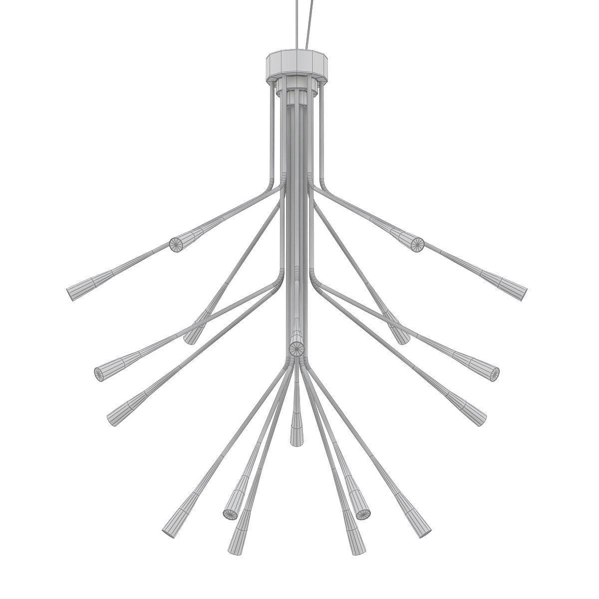 Lightweight modern chandelier with branches hanging from it 3D model_4