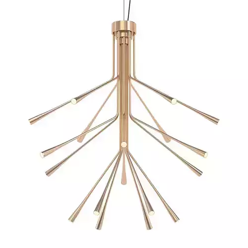 Lightweight modern chandelier with branches hanging from it 3D model