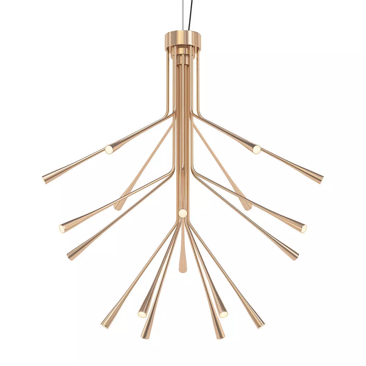 Lightweight modern chandelier with branches hanging from it 3D model_0