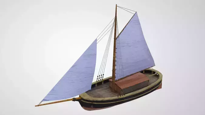 Classic Sail Boat Low-poly 3D model