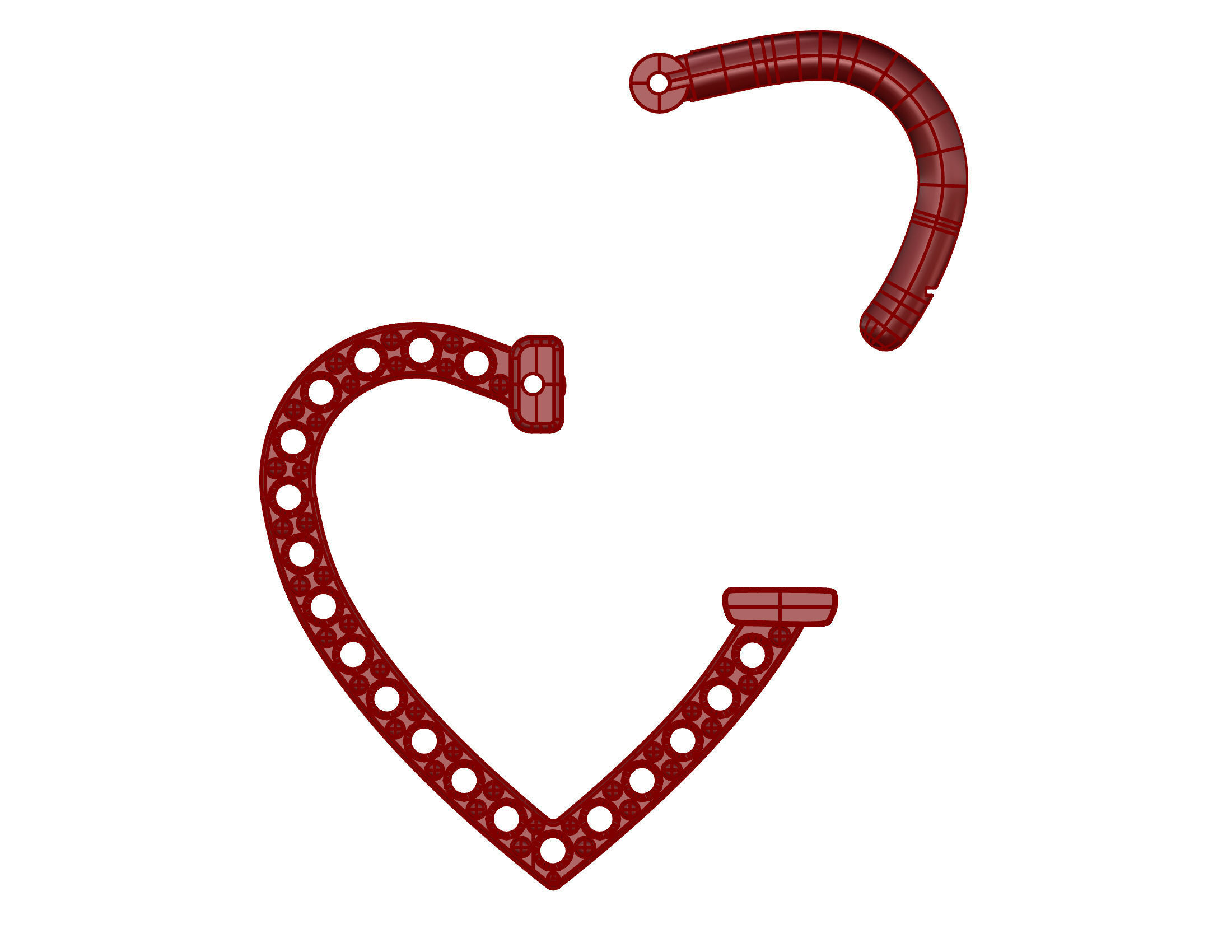 Heart shaped piercing  3D print model_3