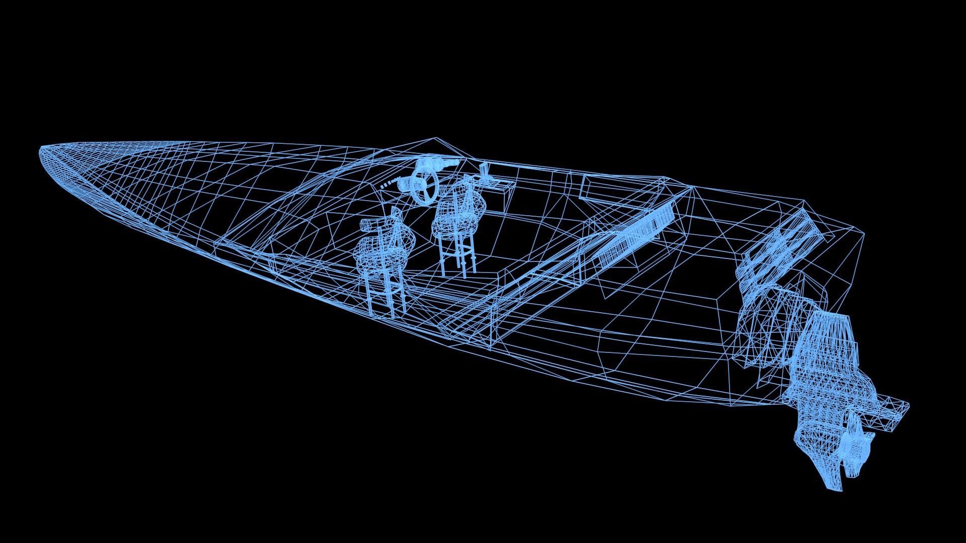 Fast Boat Low-poly 3D model_32