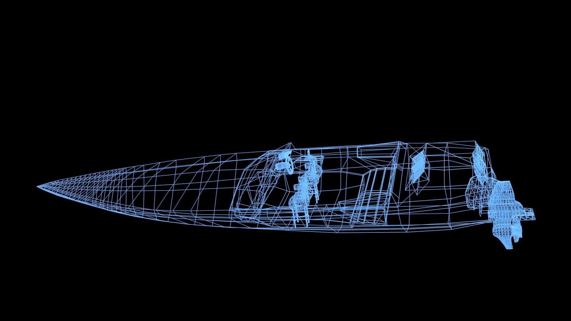 Fast Boat Low-poly 3D model_30