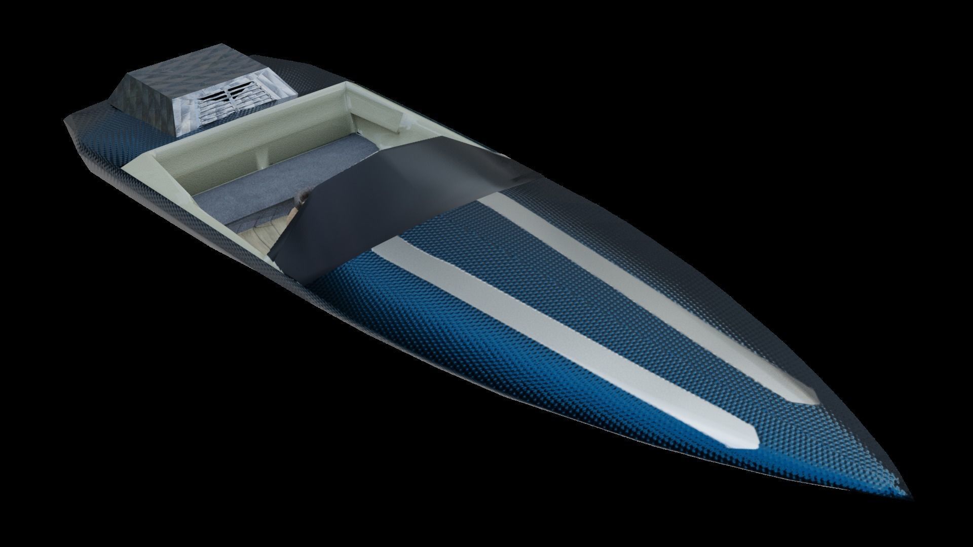 Fast Boat Low-poly 3D model_19