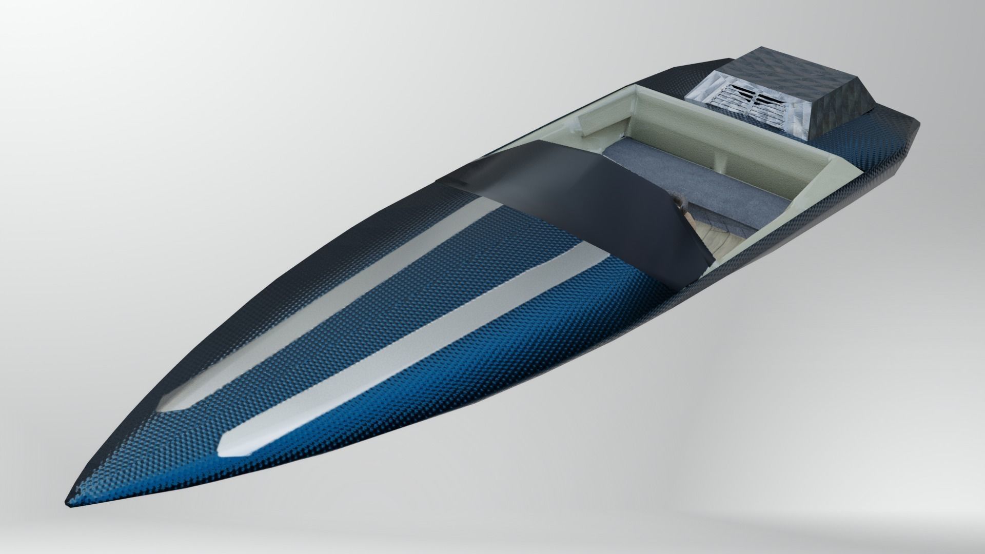 Fast Boat Low-poly 3D model_2