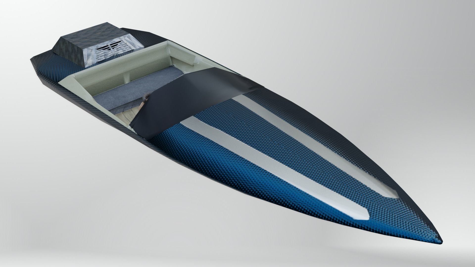 Fast Boat Low-poly 3D model_17