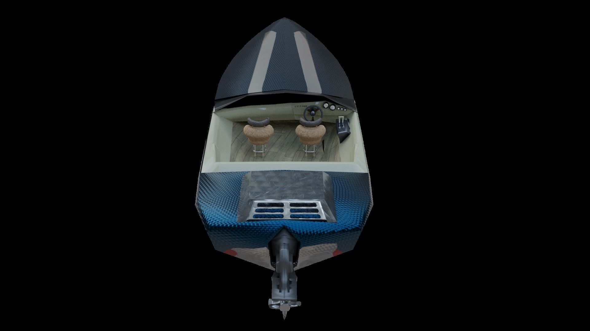 Fast Boat Low-poly 3D model_11