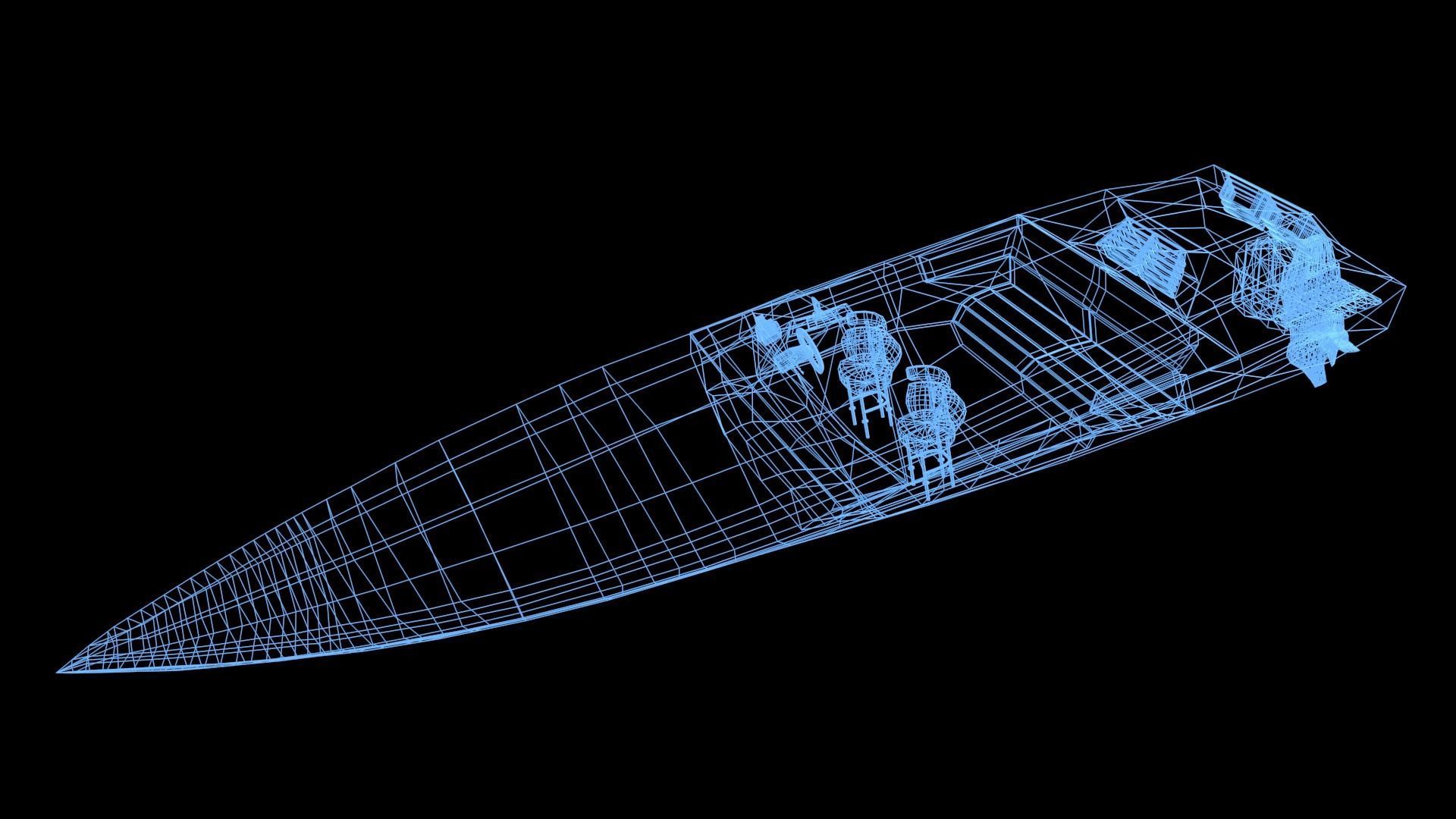 Fast Boat Low-poly 3D model_28