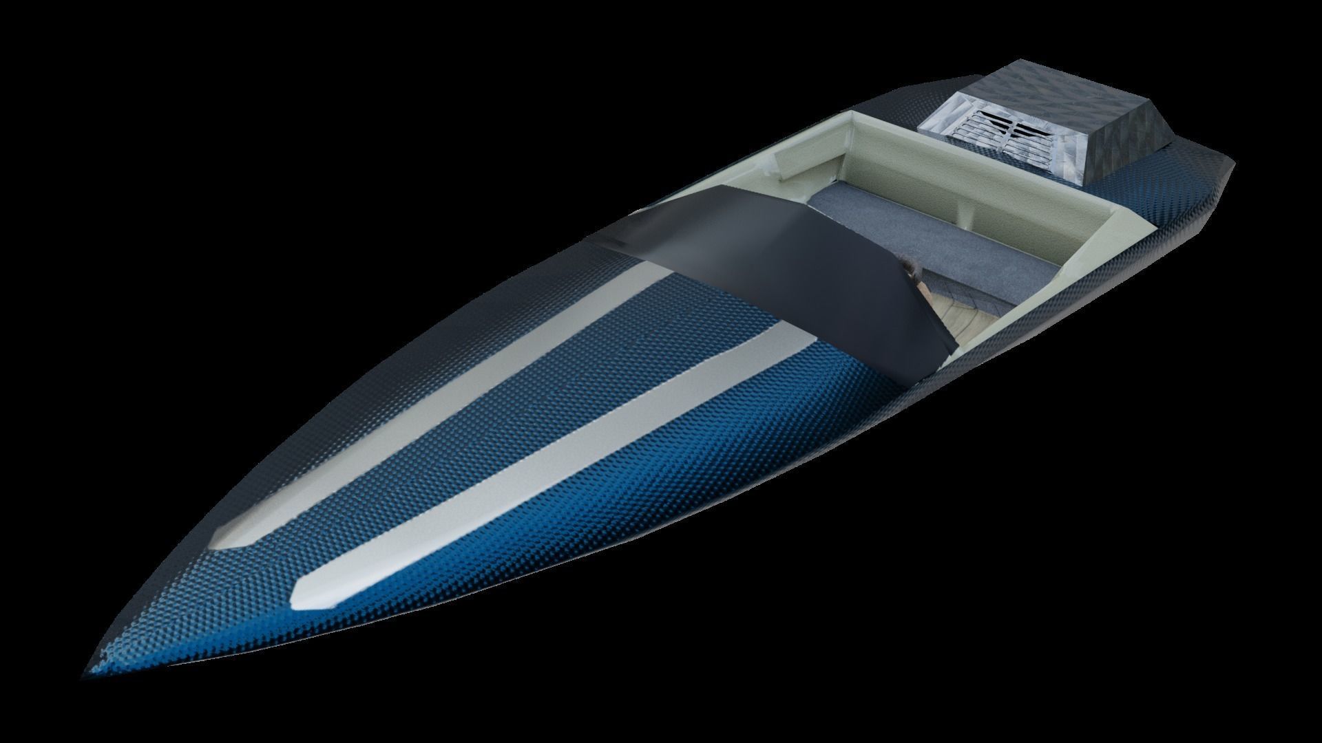 Fast Boat Low-poly 3D model_3