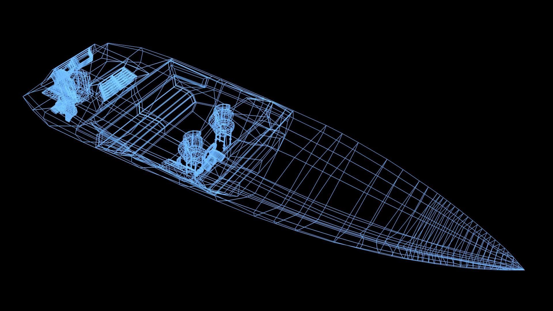 Fast Boat Low-poly 3D model_37