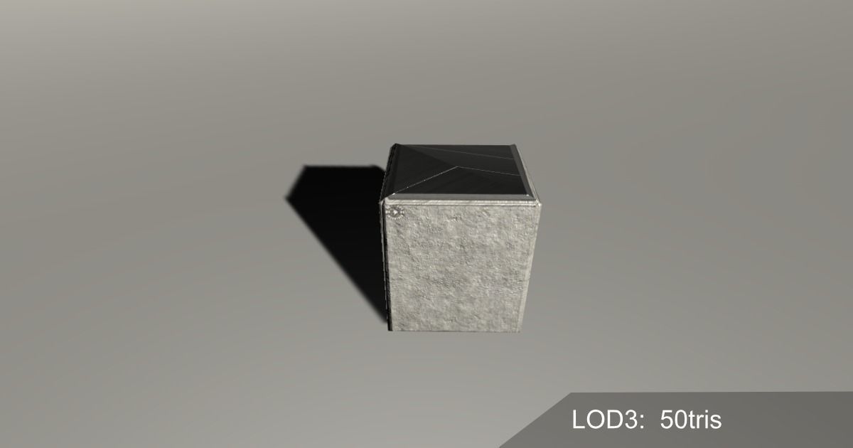 Concrete trashcan Free low-poly 3D model_4