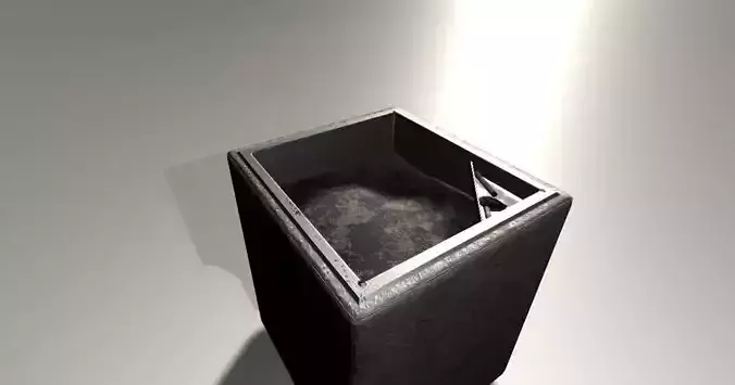 Concrete trashcan
