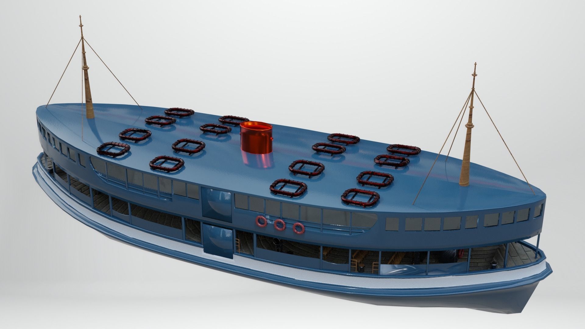 Ferri Ship Low-poly 3D model_5