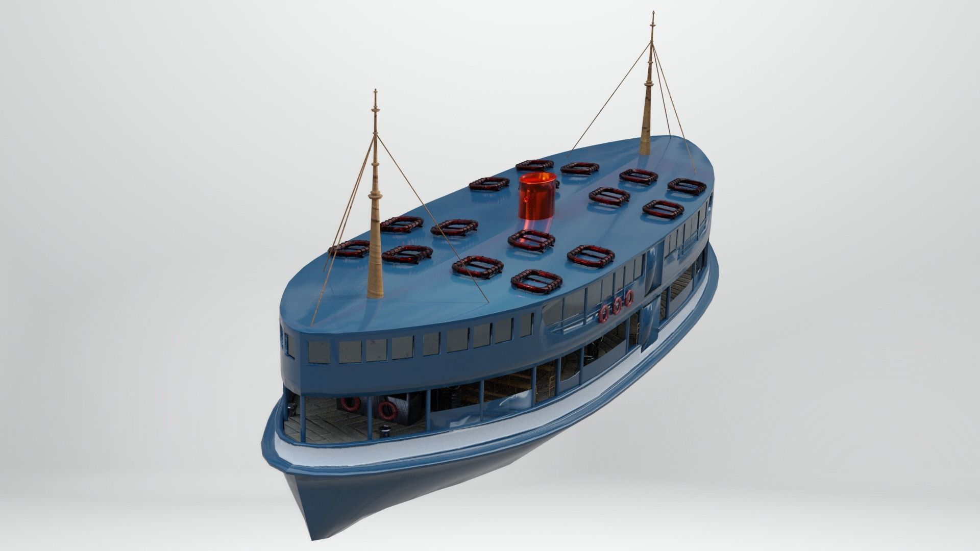 Ferri Ship Low-poly 3D model_7