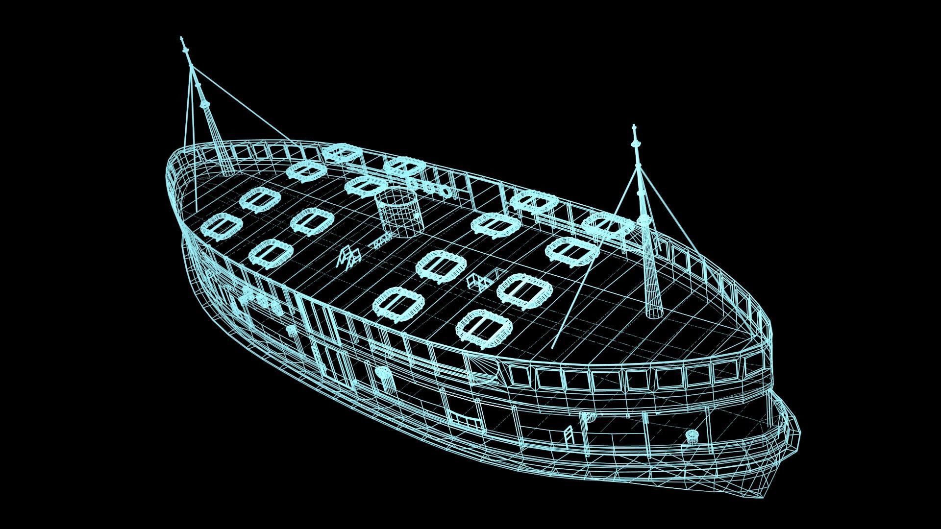 Ferri Ship Low-poly 3D model_11