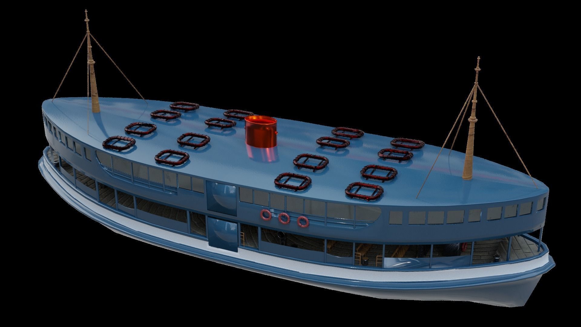 Ferri Ship Low-poly 3D model_37