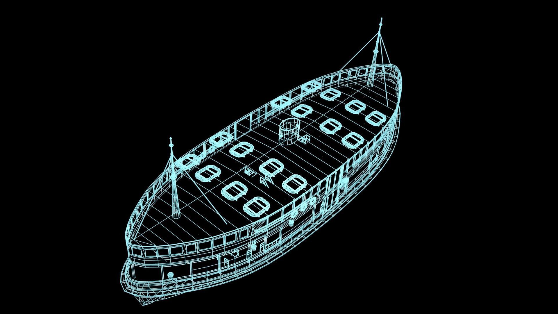 Ferri Ship Low-poly 3D model_2