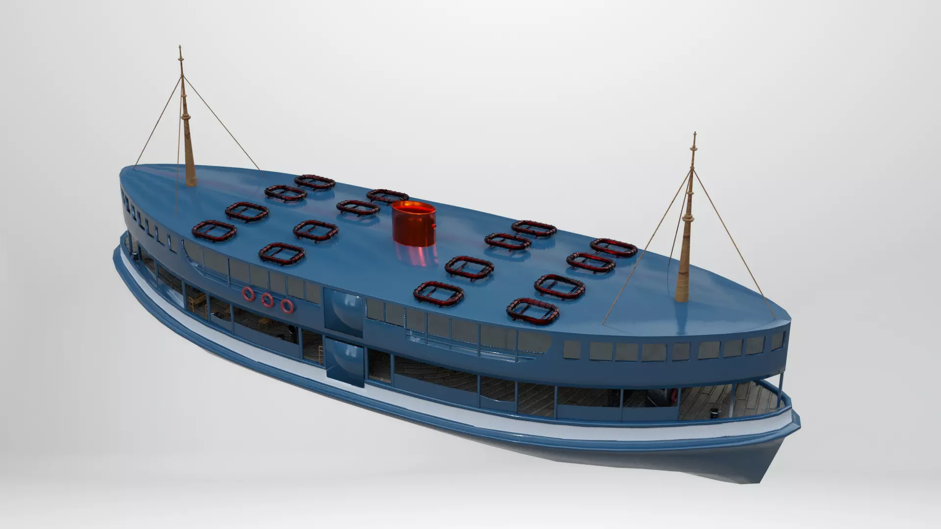 Ferri Ship Low-poly 3D model_0