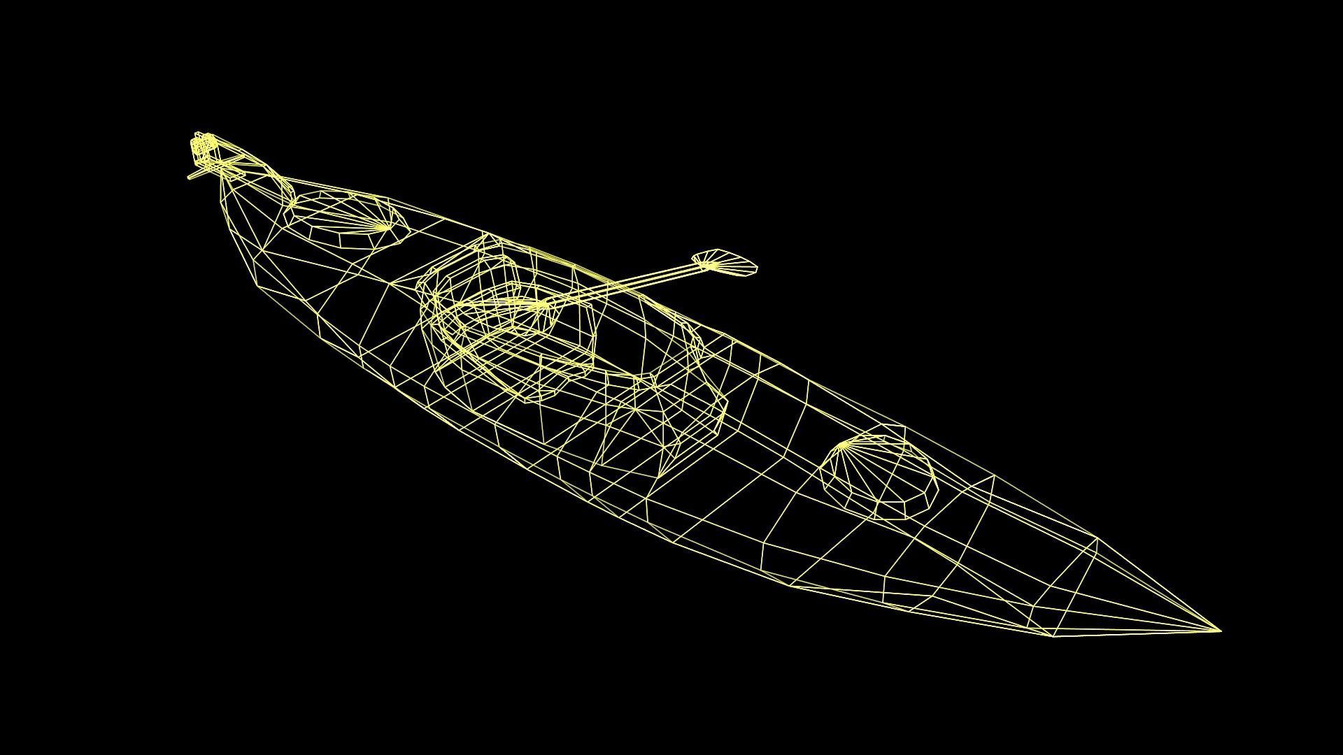 Kayak Low-poly 3D model_37