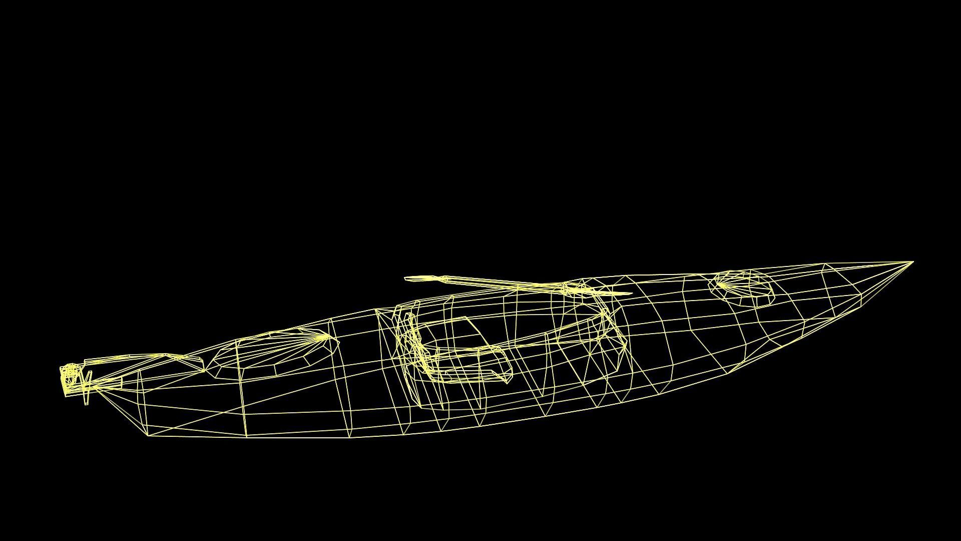 Kayak Low-poly 3D model_5