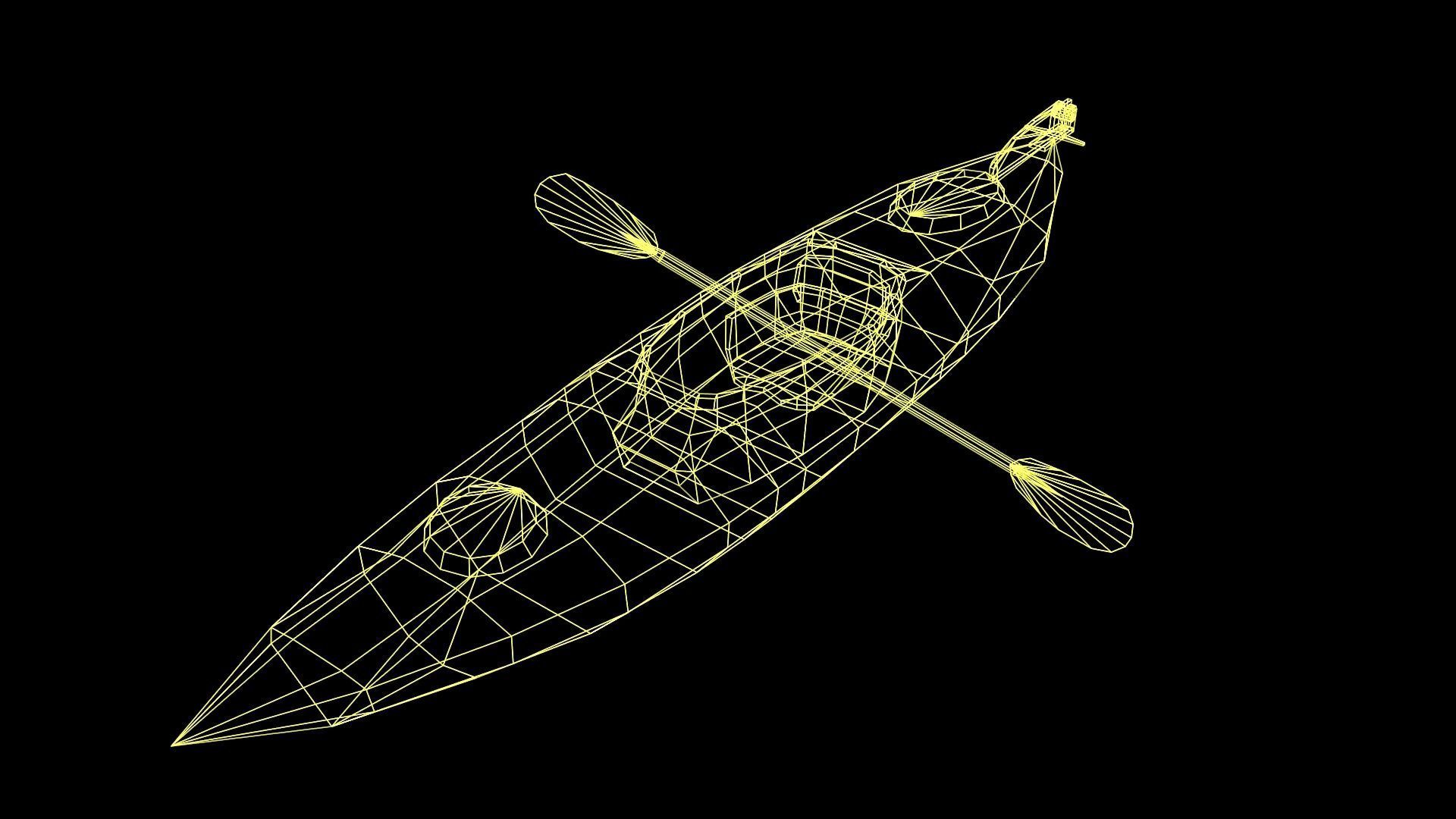 Kayak Low-poly 3D model_41