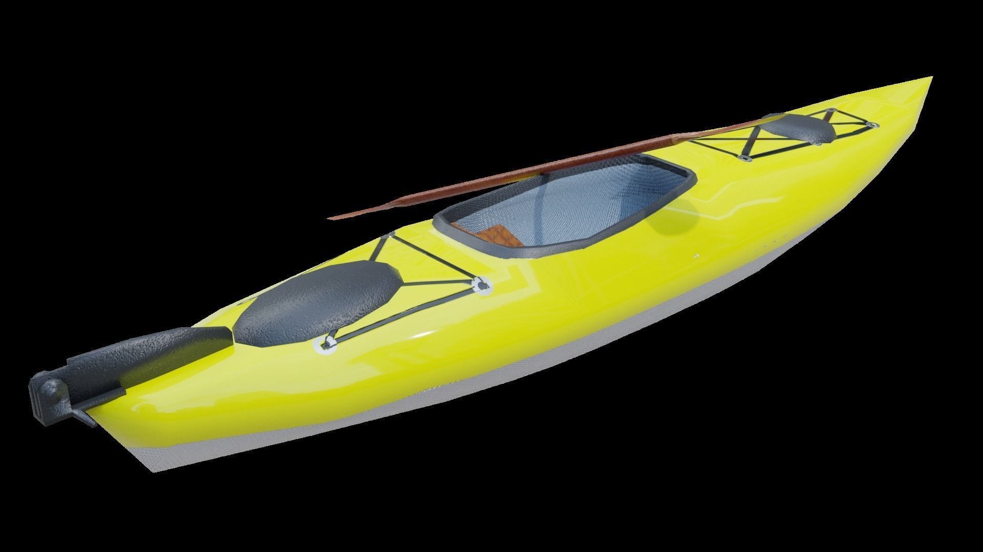 Kayak Low-poly 3D model_1