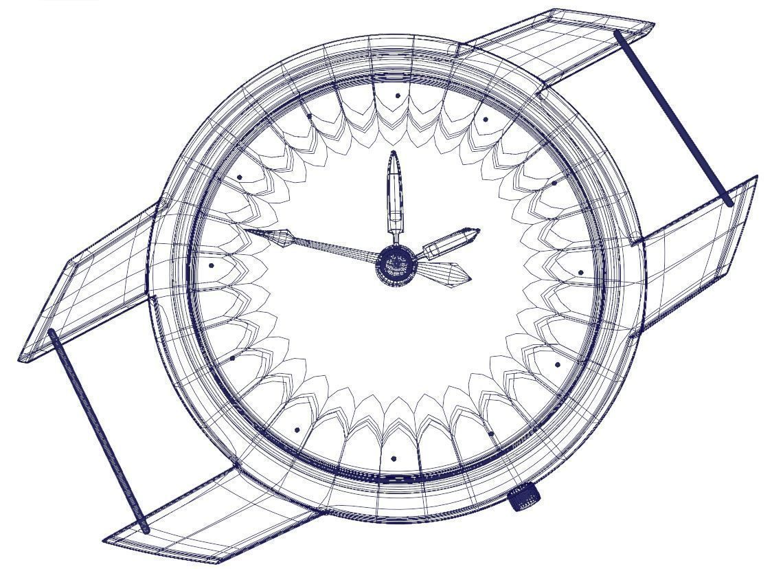 Uhr Watch Animation Lowpoly 3D model_2