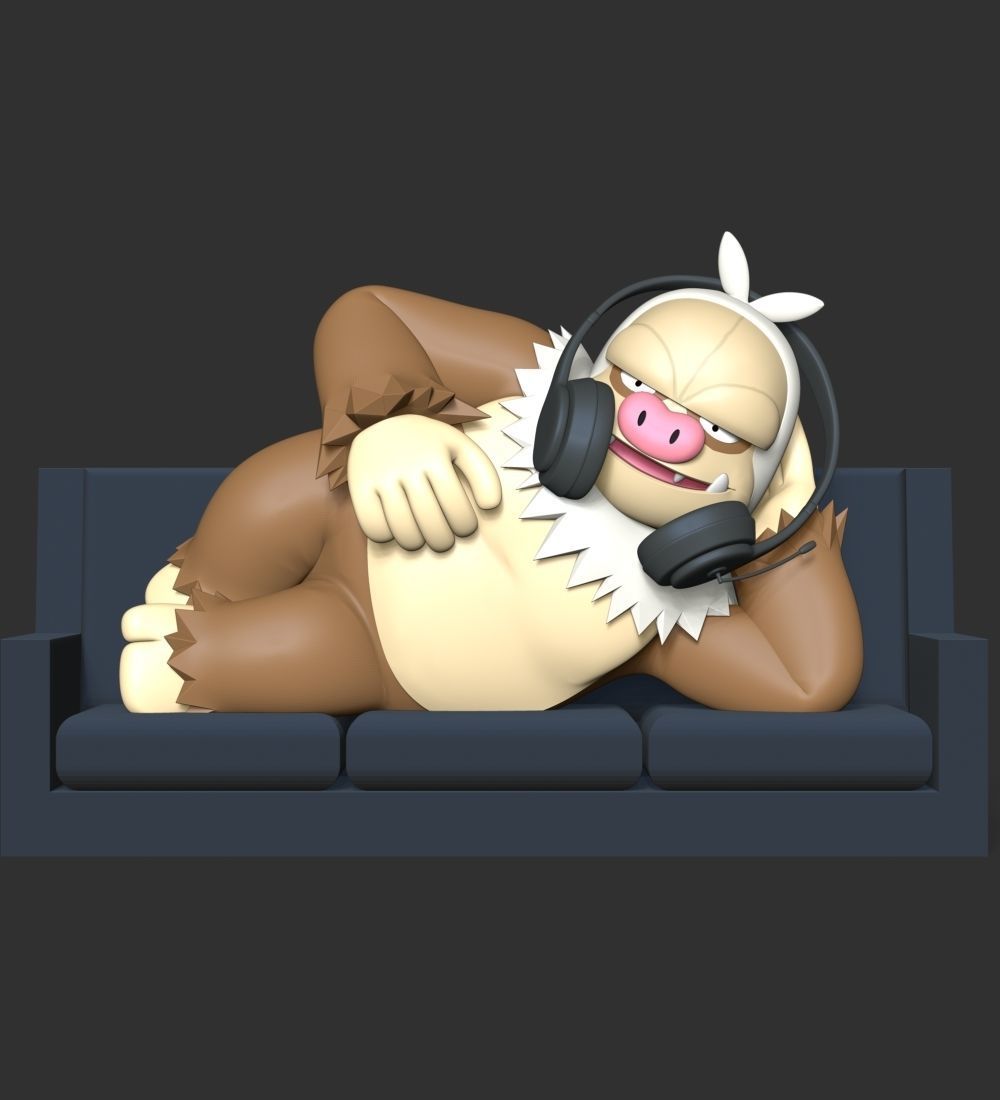 Slaking Pokemon - Headphone Holder 3D print model_8