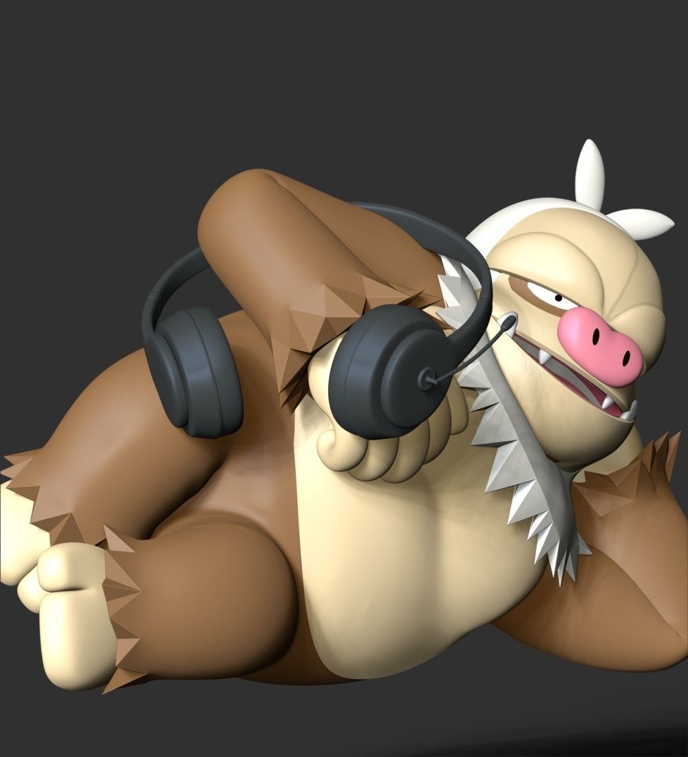 Slaking Pokemon - Headphone Holder 3D print model_15