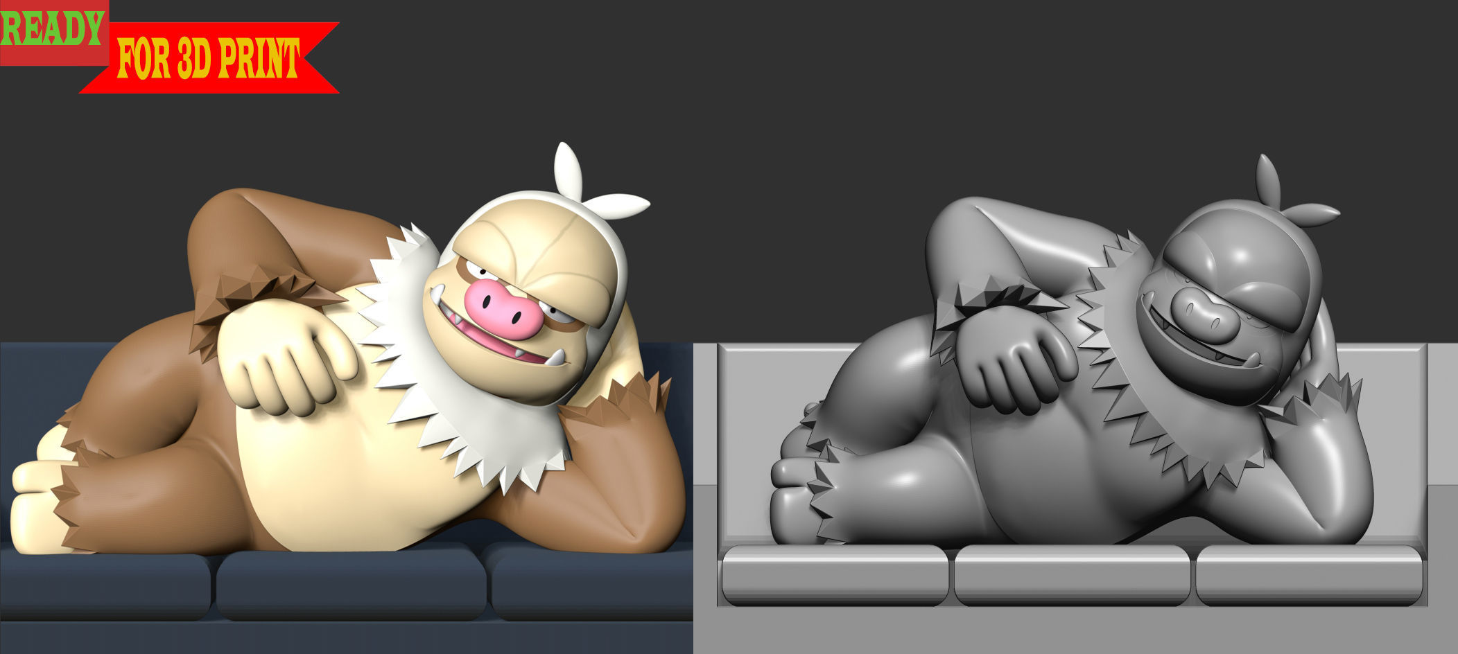 Slaking Pokemon - Headphone Holder 3D print model_7