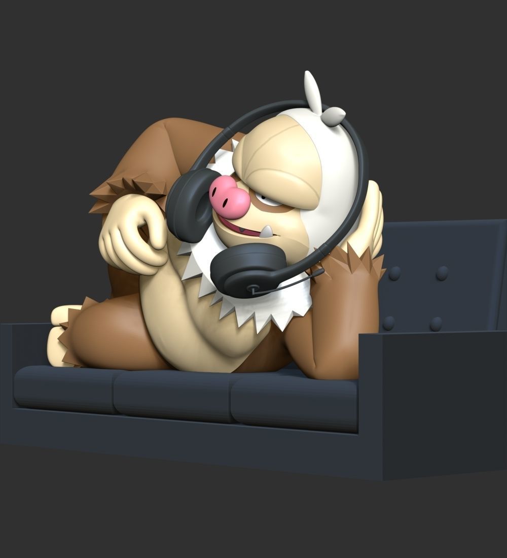 Slaking Pokemon - Headphone Holder 3D print model_9