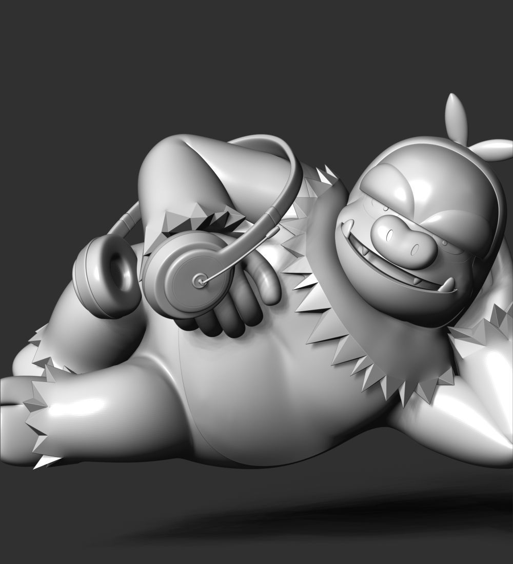 Slaking Pokemon - Headphone Holder 3D print model_19